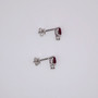 9ct white gold ruby and diamond stud earrings side