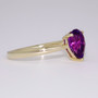 9ct gold pear cut amethyst ring side