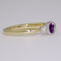 9ct gold amethyst and diamond rubover ring side