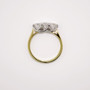 18ct yellow gold and platinum diamond trilogy ring top