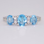 9ct white gold blue topaz and diamond ring