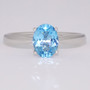 9ct white gold oval cut blue topaz ring