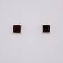 9ct gold square cut garnet stud earrings