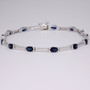 9ct white gold oval sapphire bracelet