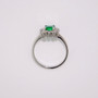 18ct white gold emerald and diamond cluster ring top