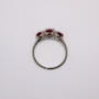 Platinum ruby and diamond ring top