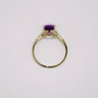 9ct gold oval cut amethyst and diamond crossover shoulders ring top