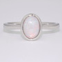 9ct white gold opal ring