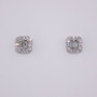 9ct white gold baguette cut and round brilliant cut diamond cluster stud earrings