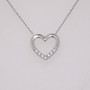 9ct white gold diamond heart necklace