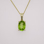 9ct gold oval cut peridot pendant