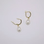 9ct gold cultured freshwater pearl hinged hoop earrings top