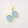 9ct gold oval engraved locket open