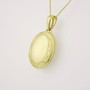 9ct gold oval engraved locket side