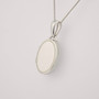 9ct white gold oval locket side