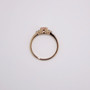 9ct rose gold round cut morganite and round brilliant cut diamond ring top