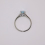 9ct white gold oval cut aquamarine ring with diamond shoulders top