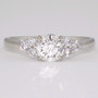 Platinum ring with a centre round brilliant cut diamond set with six round brilliant cut diamonds