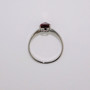 9ct white gold pear cut garnet ring top