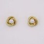 9ct gold pearl knot stud earrings