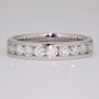 18ct white gold round brilliant cut diamond channel set ring