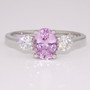 18ct white gold certificated natural pink sapphire and diamond ring