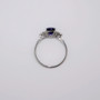 Platinum cushion cut sapphire and diamond ring top