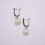 9ct white gold pearl and diamond adaptable hoop earrings side