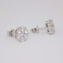 18ct white gold diamond cluster stud earrings side