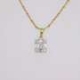 9ct yellow and white gold diamond cluster pendant