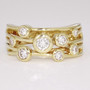 18ct yellow gold diamond bubble ring