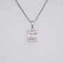 9ct white gold diamond cluster pendant