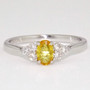 9ct white gold yellow sapphire and diamond ring