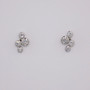 9ct white gold round brilliant cut diamond bubble earrings