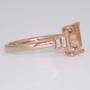 9ct rose gold morganite and diamond ring side