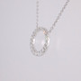 9ct white gold graduated diamond circle necklace side