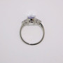 Platinum unheated violet sapphire and diamond ring top