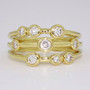 18ct gold nine diamond bubble ring