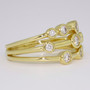 18ct gold nine diamond bubble ring side