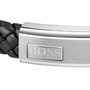 BOSS gents bracelet in woven black leather from the Lander  collection 1580178M