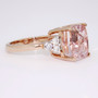 9ct rose gold kunzite and diamond ring side