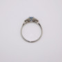 Platinum oval cut aquamarine and diamond ring top