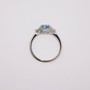 Platinum aquamarine and diamond ring top