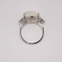 18ct white gold opal and diamond ring top