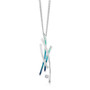 Sheila Fleet sterling silver Wild Grasses pendant with Peacock enamel and CZ ESP186