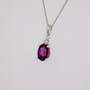 9ct white gold grape garnet and diamond pendant side