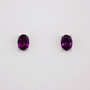 9ct white gold oval grape garnet stud earrings