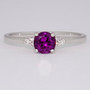 9ct white gold grape garnet and diamond ring