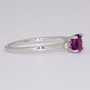 9ct white gold grape garnet and diamond ring side