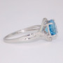 9ct white gold star cut blue topaz and diamond ring side
